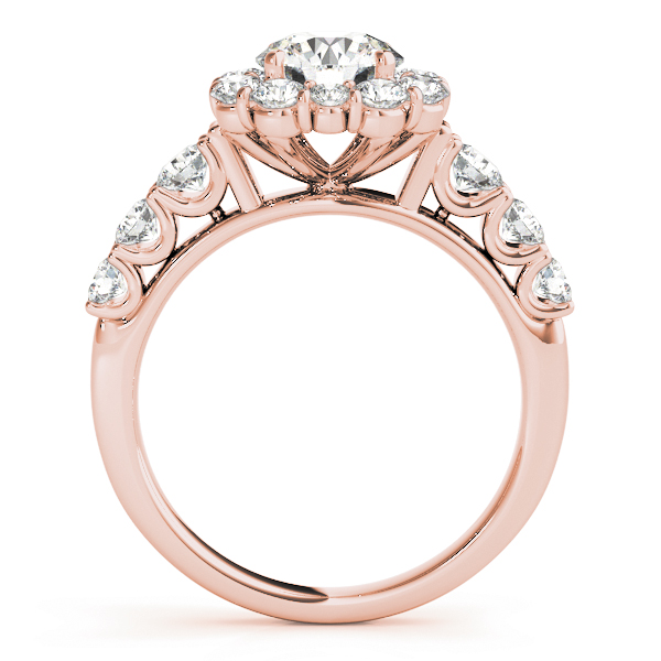 The Tessa Halo Engagement Ring, side view