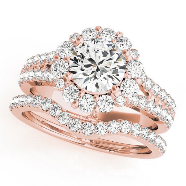 The Ivy Halo Engagement Ring, set view