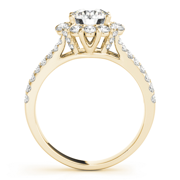 The Ivy Halo Engagement Ring, side view