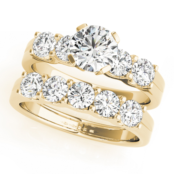 The Sophie Single-Row Engagement Ring, set view