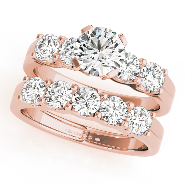 The Sophie Single-Row Engagement Ring, set view