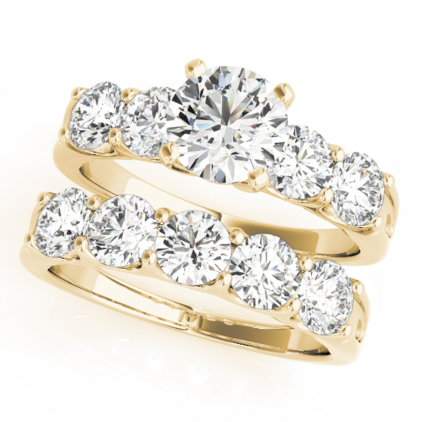 The Heidi Single-Row Engagement Ring, set view