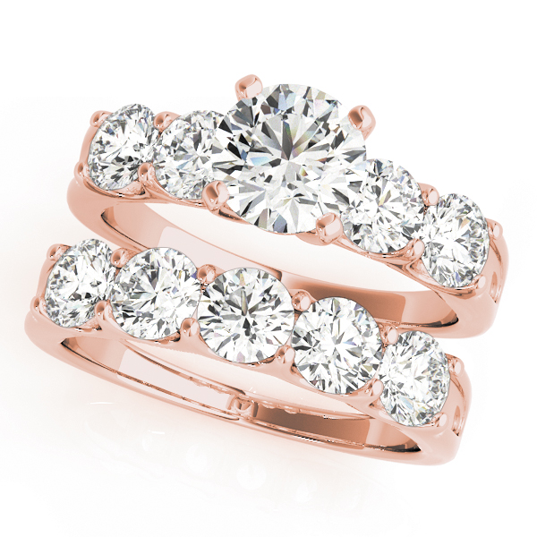 The Heidi Single-Row Engagement Ring, set view