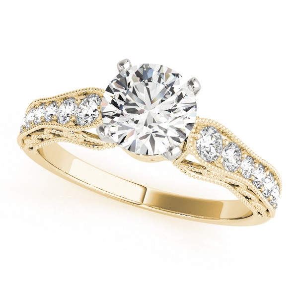 Antique Single Row Milgrain Engagement Ring
