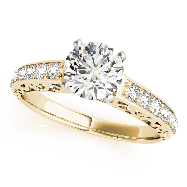 Antique Single Row Prong Filigree Engagement Ring