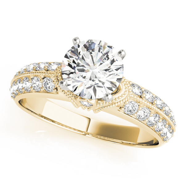 Vintage Halo Milgrain Engagement Ring