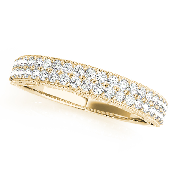 Multirow Pavé Milgrain Wedding Ring