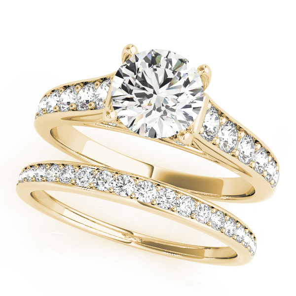 The Elise Single-Row Engagement Ring, set view