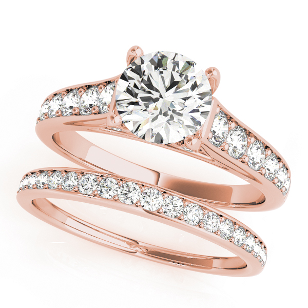 The Elise Single-Row Engagement Ring, set view