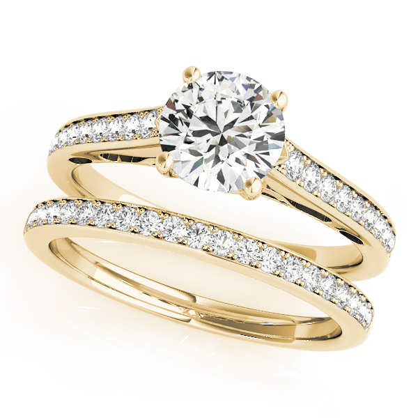 The Lauren Single-Row Engagement Ring, set view