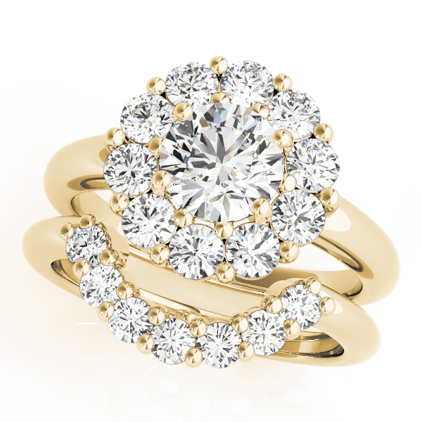 The Hollis Halo Engagement Ring, set view