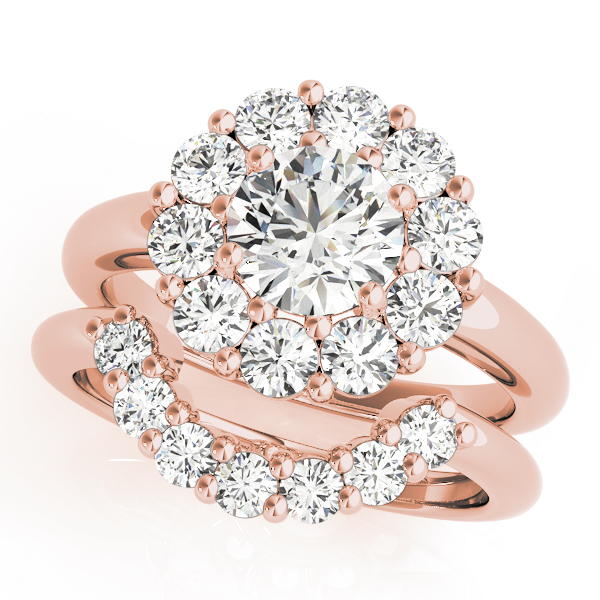 The Hollis Halo Engagement Ring, set view