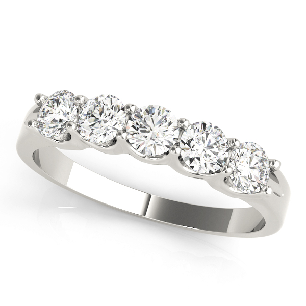 5-Stone Shared Prong Diamond Wedding Band