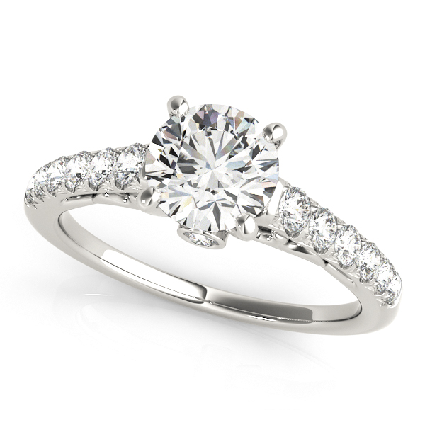 Single Row Prong Set Engagement Ring