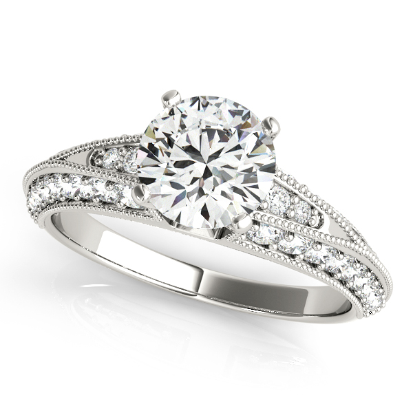 Multirow Milgrain Engagement Ring