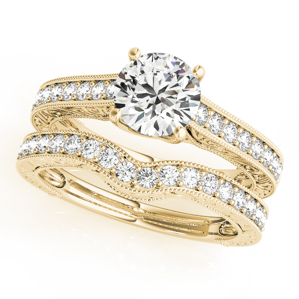 The Brooke Vintage Engagement Ring, set view