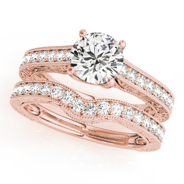 The Brooke Vintage Engagement Ring, set view
