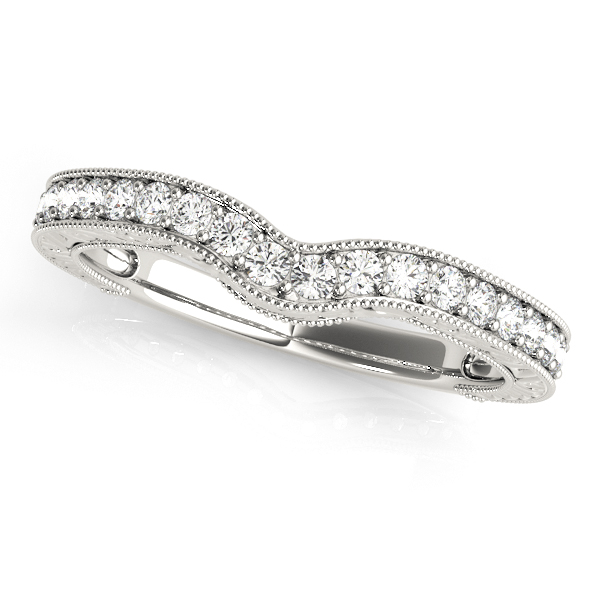 Milgrained Curved Wedding Band