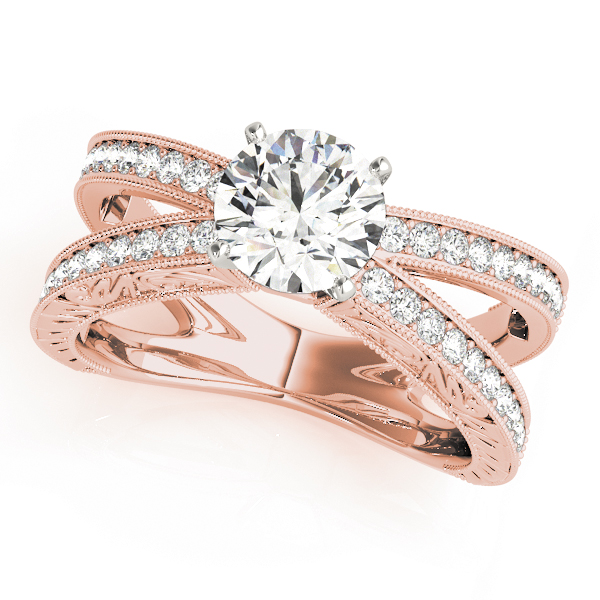 Multirow Milgrained Engagement Ring