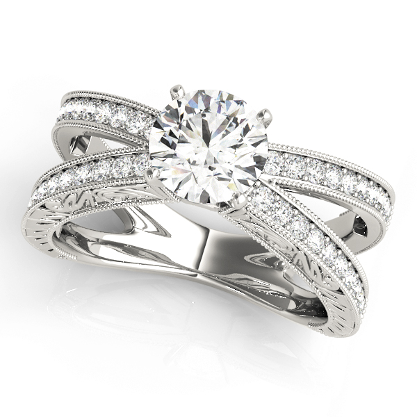 Multirow Milgrained Engagement Ring