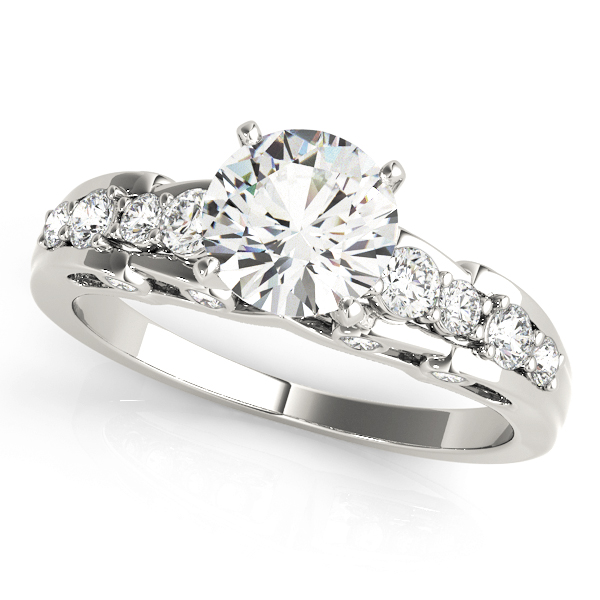 Single Row Prong Set Engagement Rings