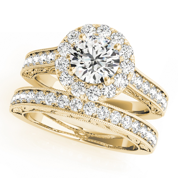 The Wren Halo Engagement Ring, set view