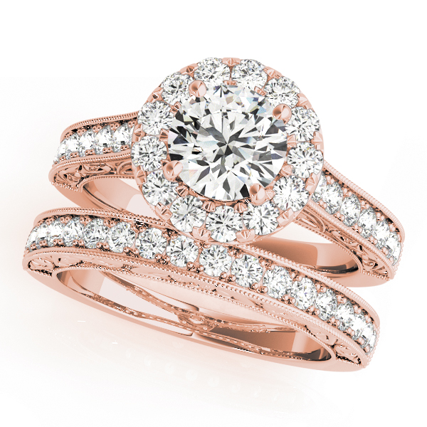 The Wren Halo Engagement Ring, set view