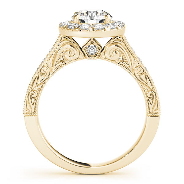 The Wren Halo Engagement Ring, side view