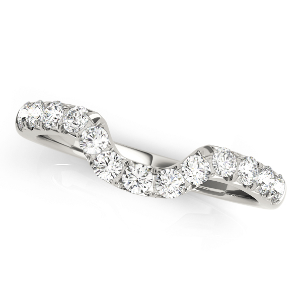 Curved Diamond Wedding Band