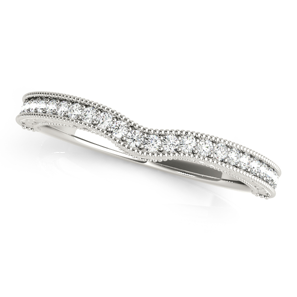 Vintage Inspired Milgrained Curved Engagement Ring