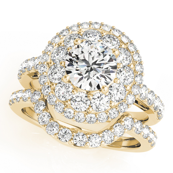 The Elise Double Halo Engagement Ring, set view