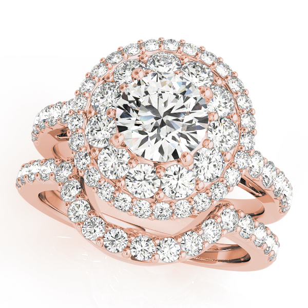 The Elise Double Halo Engagement Ring, set view