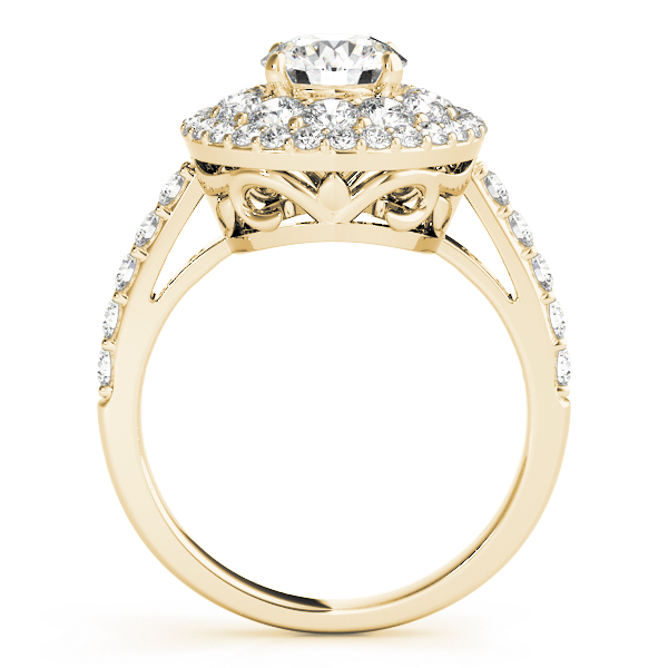 The Elise Double Halo Engagement Ring, side view