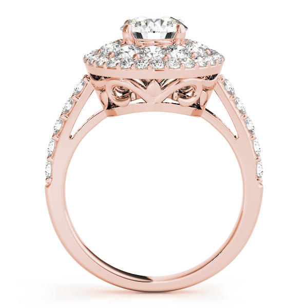 The Elise Double Halo Engagement Ring, side view