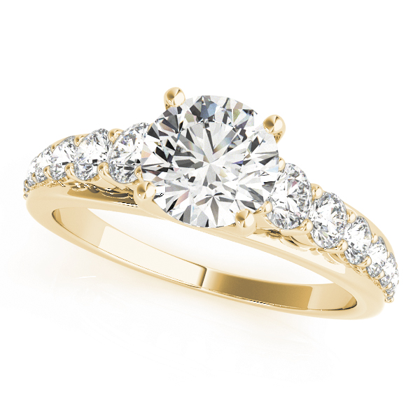 Graduating Trellis Round Engagement Ring