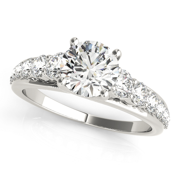 Graduating Trellis Round Engagement Ring