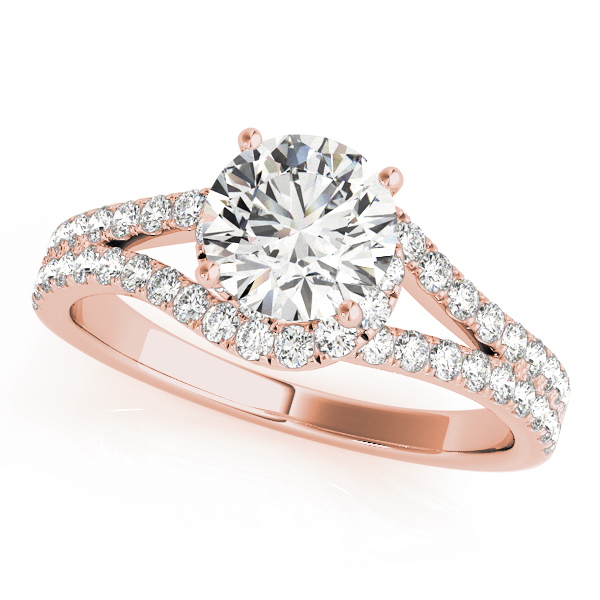 The Sophia Halo Engagement Ring, front view