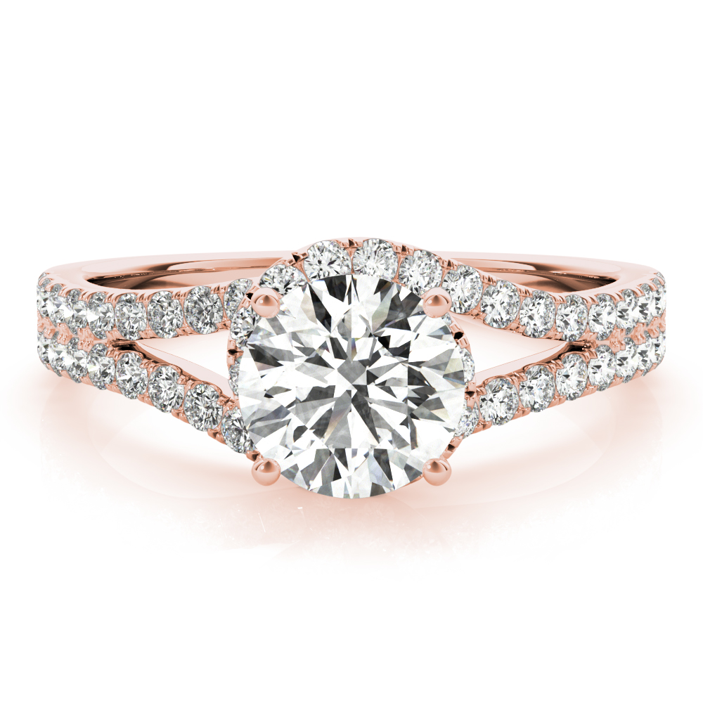 The Sophia Halo Engagement Ring, angled view