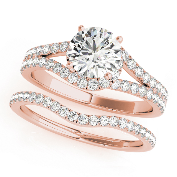 The Sophia Halo Engagement Ring, set view