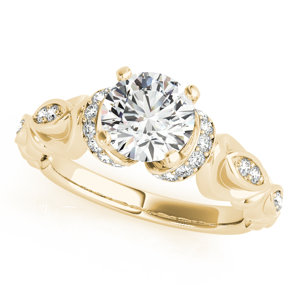 Antique Scalloped Halo Engagement Ring
