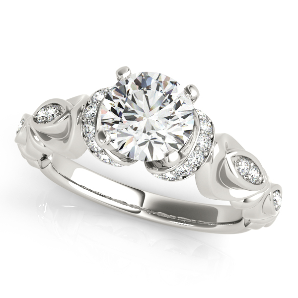 Antique Scalloped Halo Engagement Ring