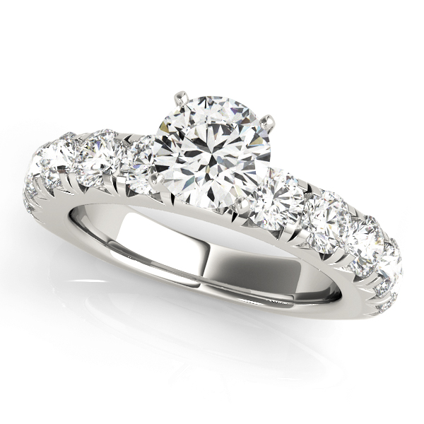 Single Row Prong Set Engagement Rings