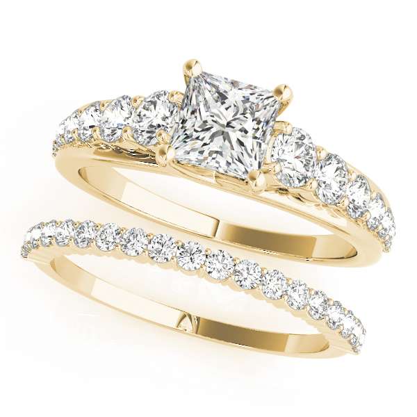The Camille Single-Row Engagement Ring, set view