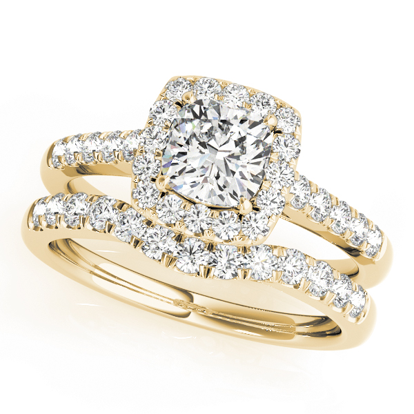 The Katherine Halo Engagement Ring, set view