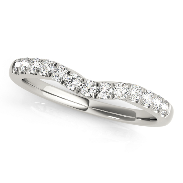 Curved Diamond Wedding Band