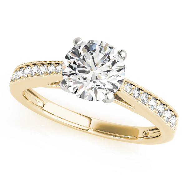 Single Row Graduating Milgrain Engagement Ring