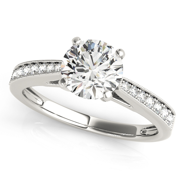 Single Row Graduating Milgrain Engagement Ring