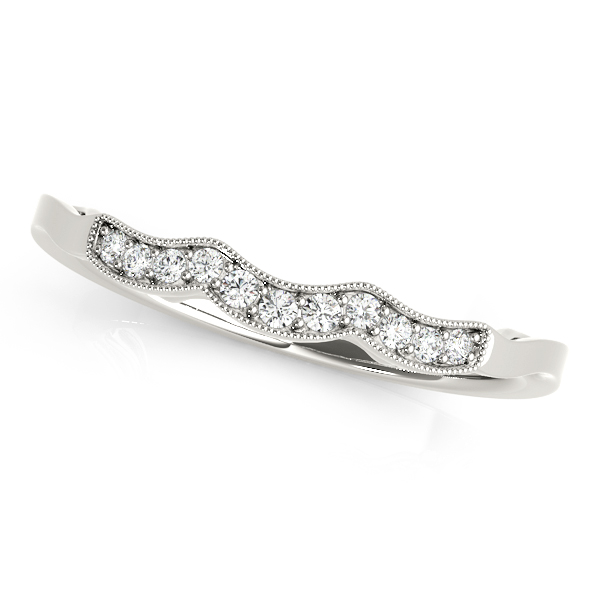 Curved Milgrain Diamond Wedding Band