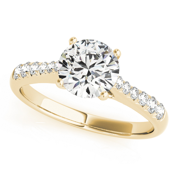 Single Row Cathedral Engagement Ring