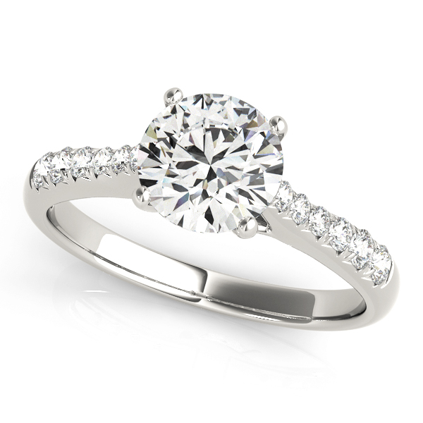 Single Row Cathedral Engagement Ring